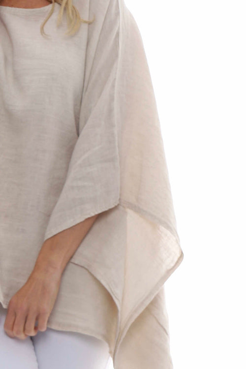 Melina Batwing Linen Top Stone - Image 4