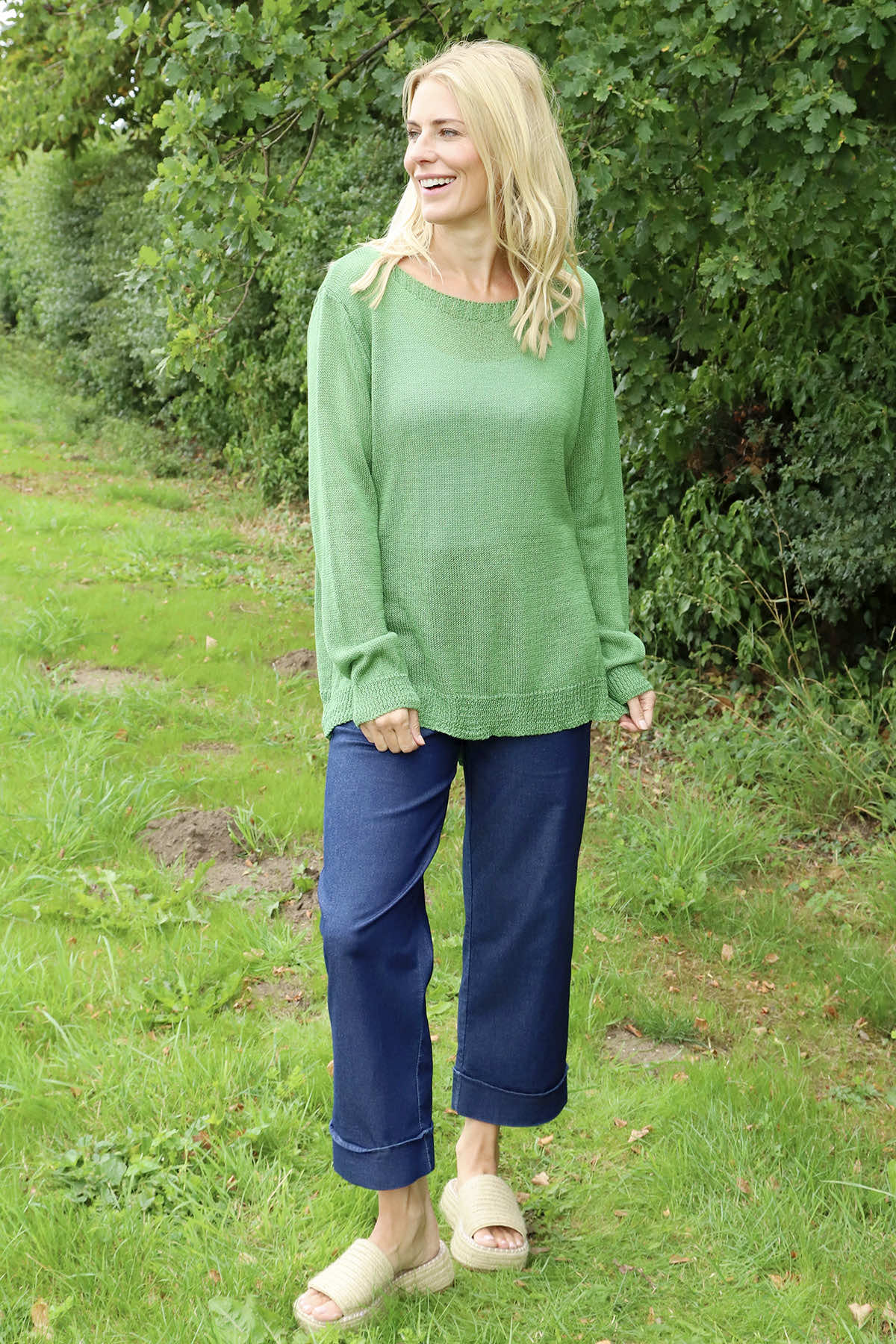 Eleanor Button Detail Knit Top Olive