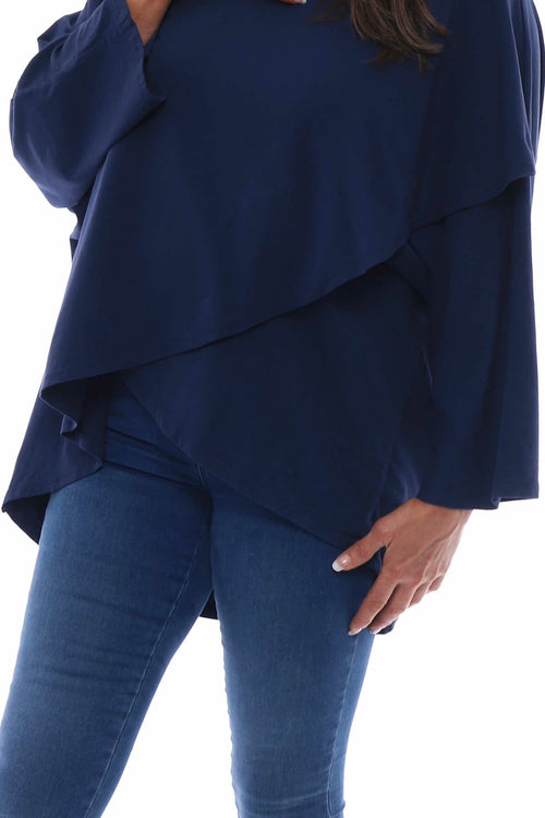 Amy Crossover Cotton Top Navy - Image 5