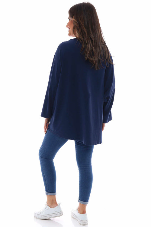 Amy Crossover Cotton Top Navy - Image 8
