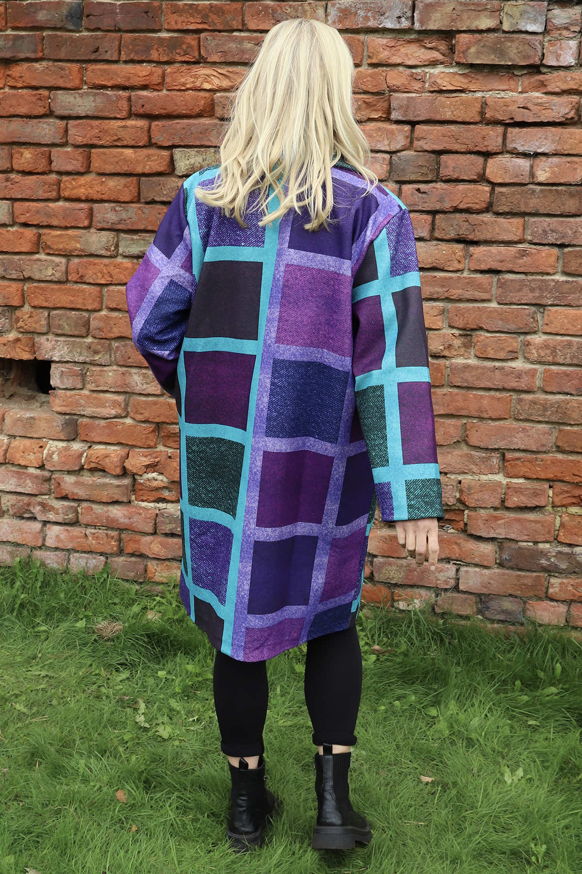 Carys Double Check Coat Purple