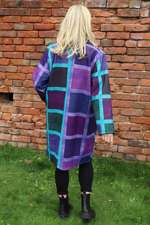 Carys Double Check Coat Purple - Image 4