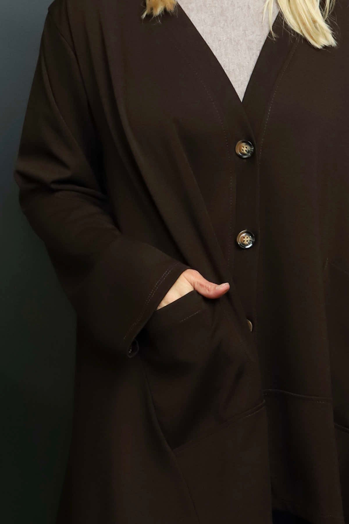 Ernestina Button Jacket Cocoa