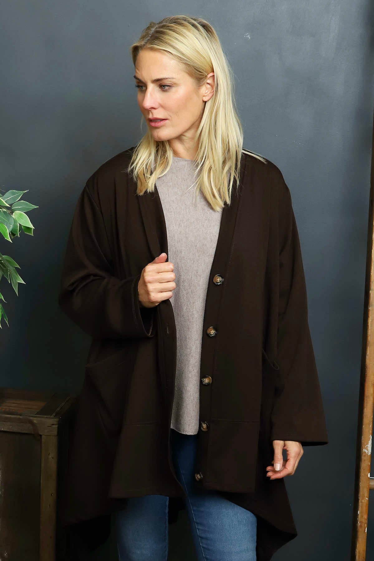 Ernestina Button Jacket Cocoa