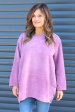 Kiera Button Detail Cord Top Purple Purple - Kiera Button Detail Cord Top Purple