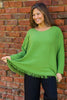 Sally Fringe Hem Jumper Olive