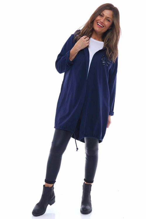 Ivy Heart Hooded Cotton Jacket Navy