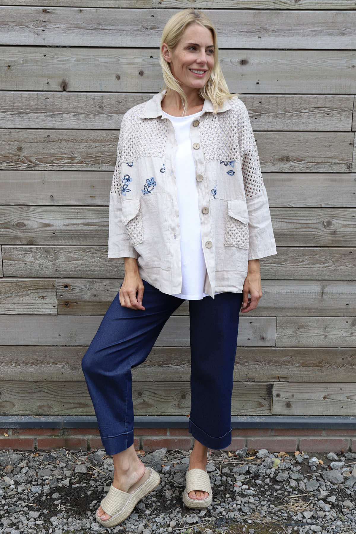 Orlanda Linen Jacket Stone