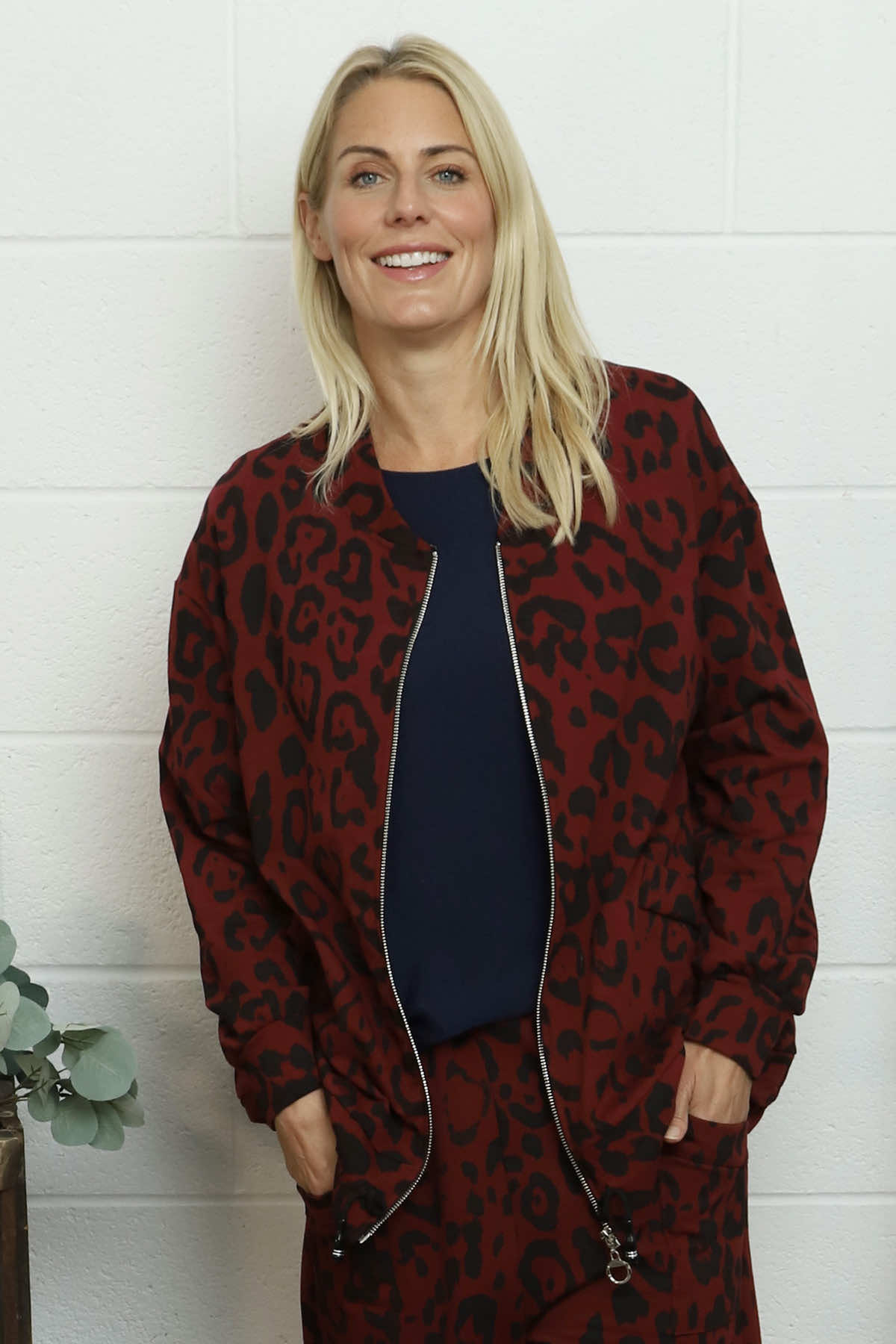 Katana Leopard Cotton Jacket Wine