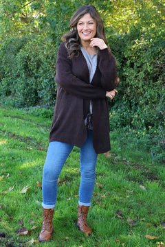 Brooklyn Tie Knitted Cardigan Cocoa