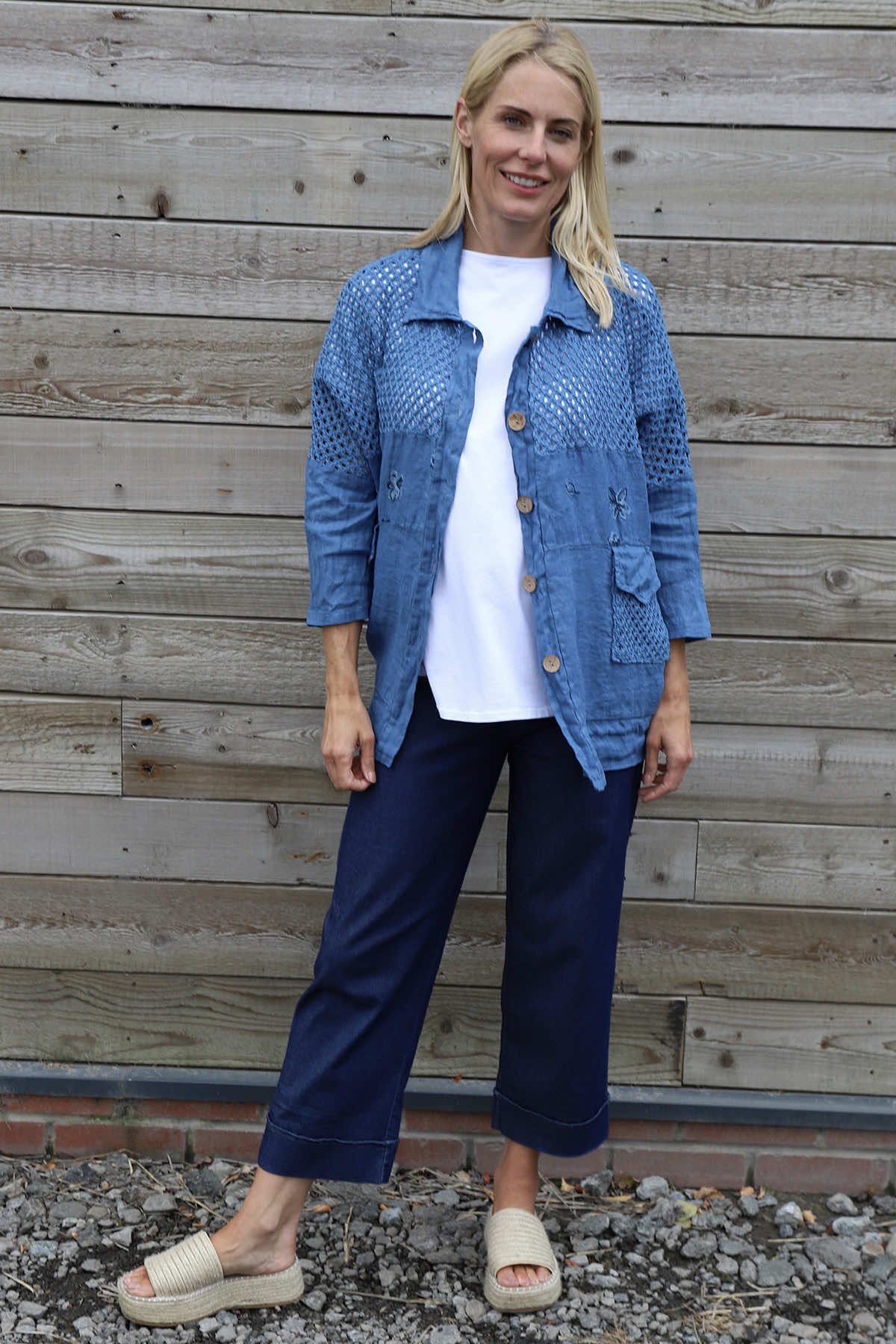 Orlanda Linen Jacket Blue