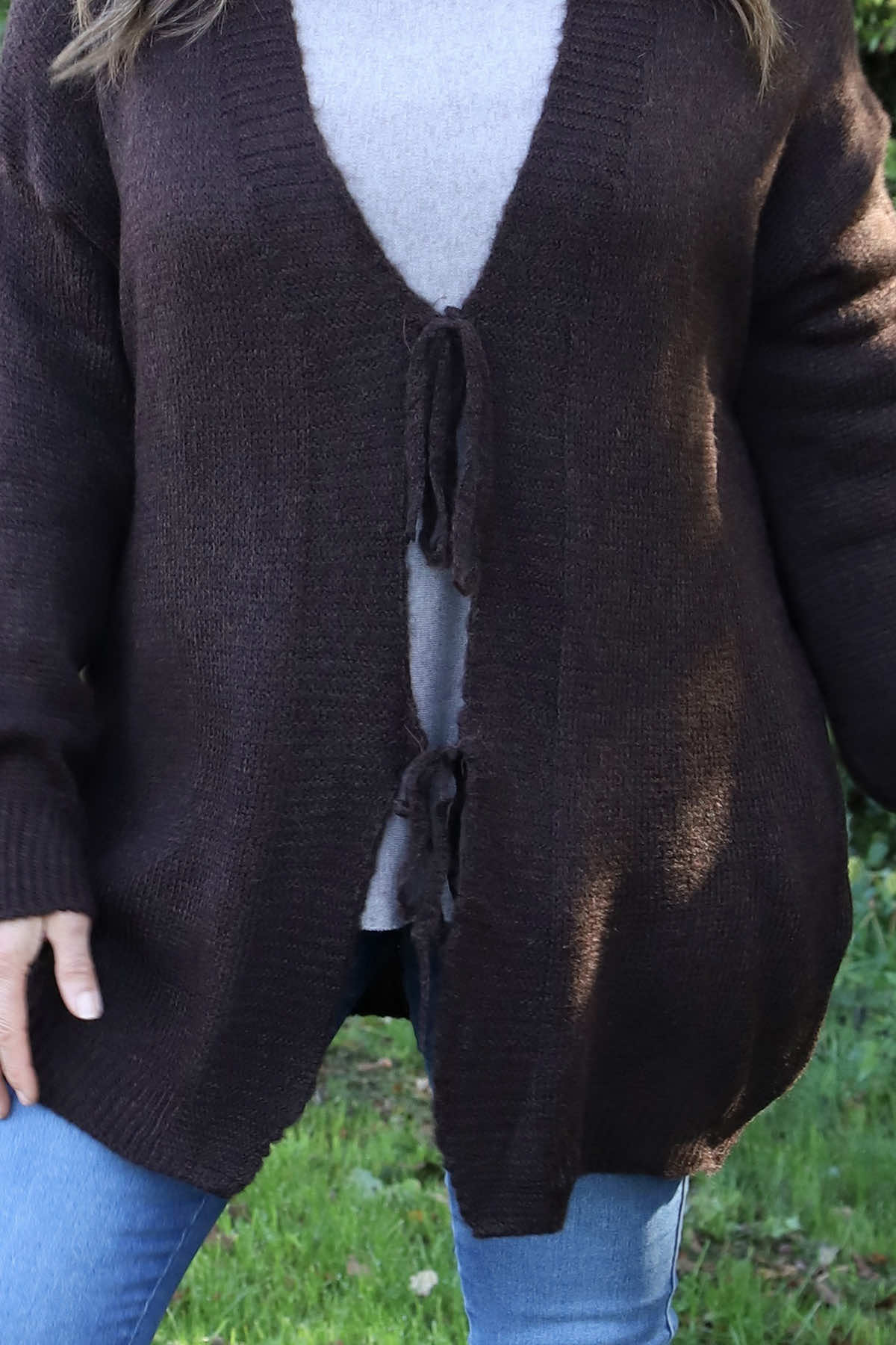 Brooklyn Tie Knitted Cardigan Cocoa