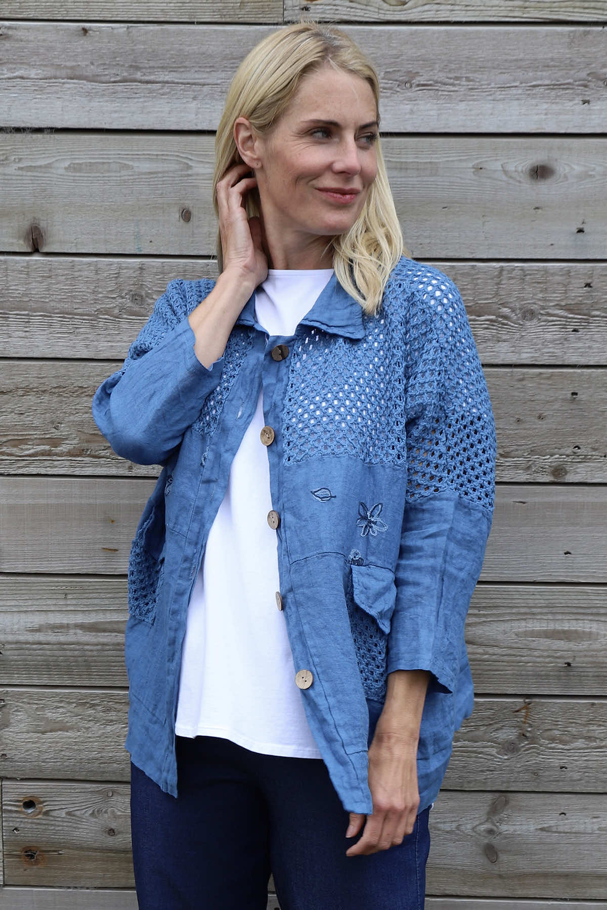 Orlanda Linen Jacket Blue