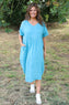 Fenella Linen Dress Blue