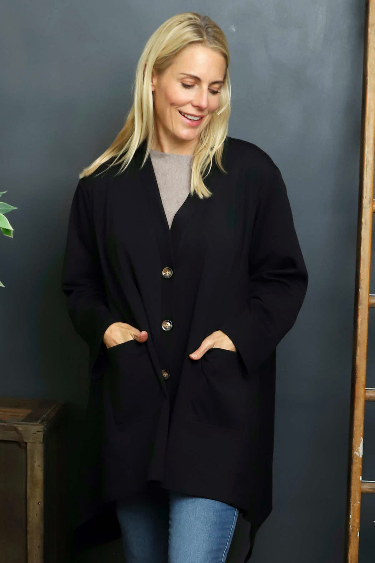 Ernestina Button Jacket Black