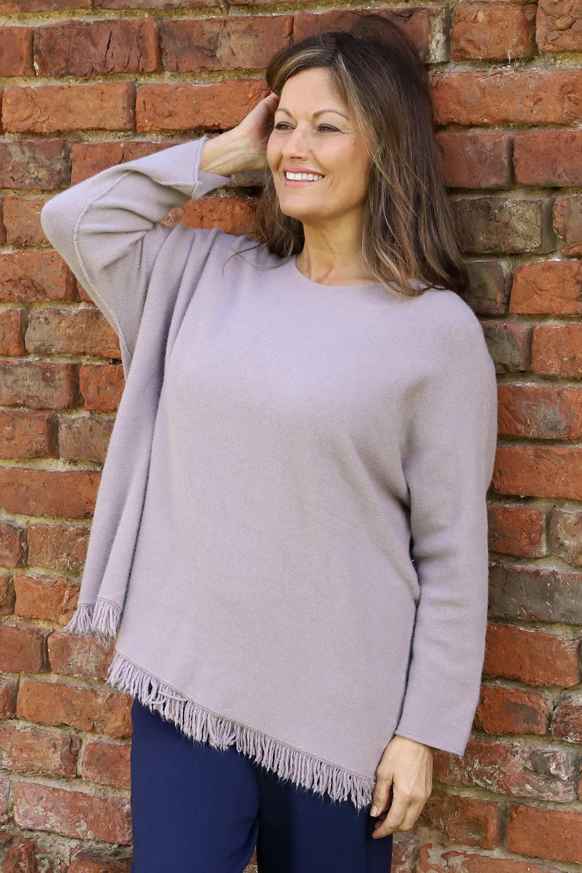 Sally Fringe Hem Jumper Mocha