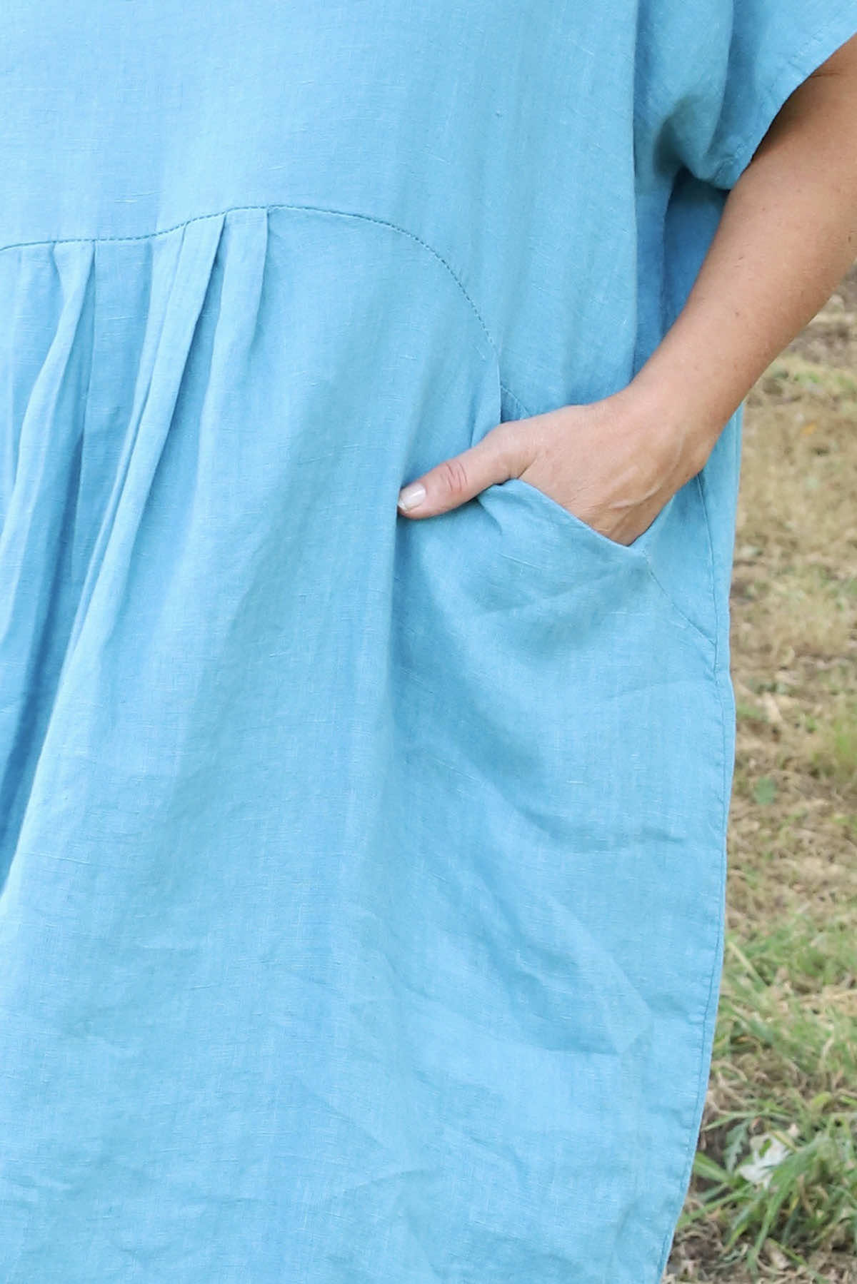 Fenella Linen Dress Blue