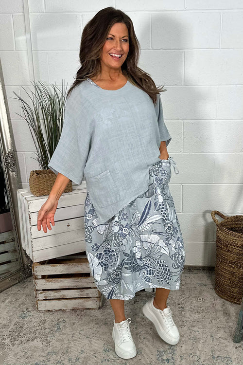 Isolde Linen Top Grey - Image 2