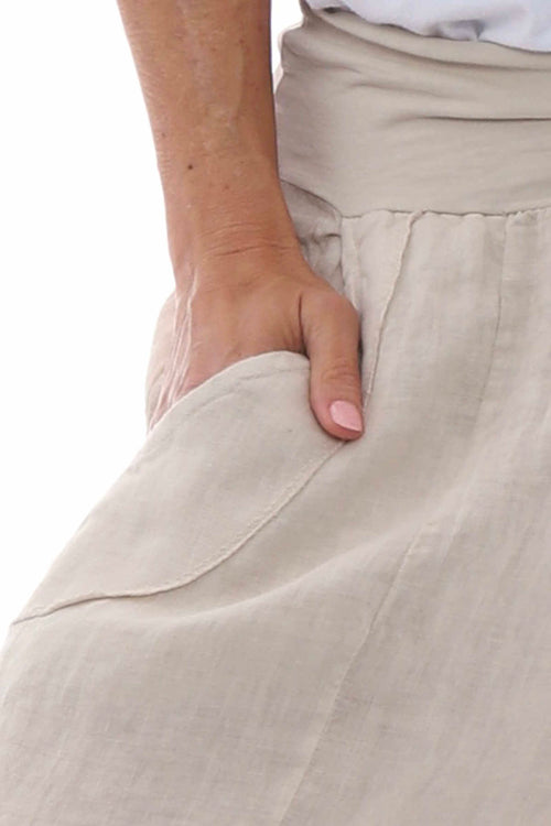 Brietta Linen Trousers Stone - Image 3