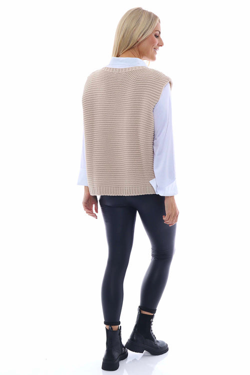 Miana Knitted Tank Top Stone - Image 6