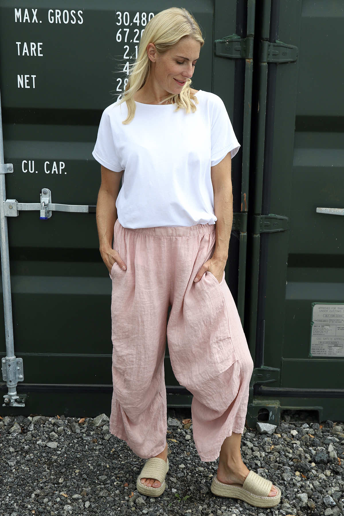 Nalini Linen Trousers Pink