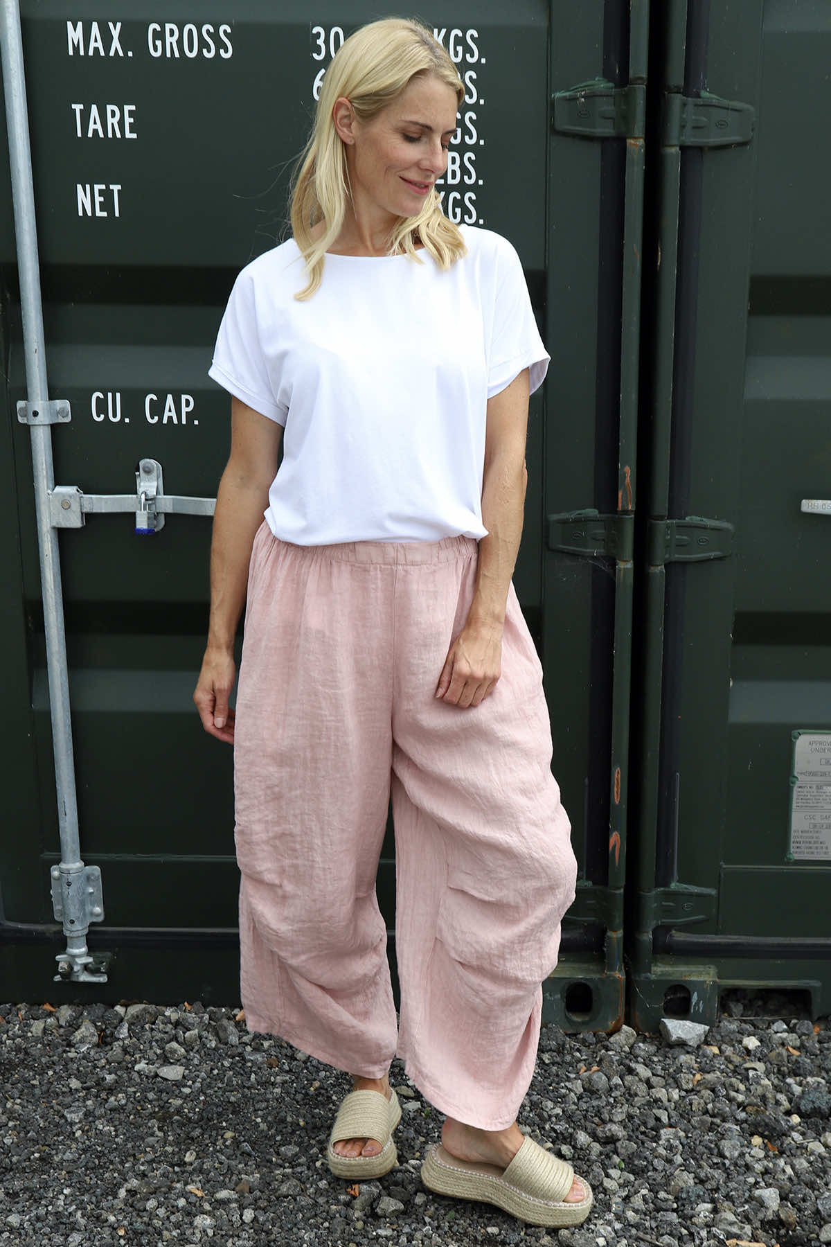 Nalini Linen Trousers Pink