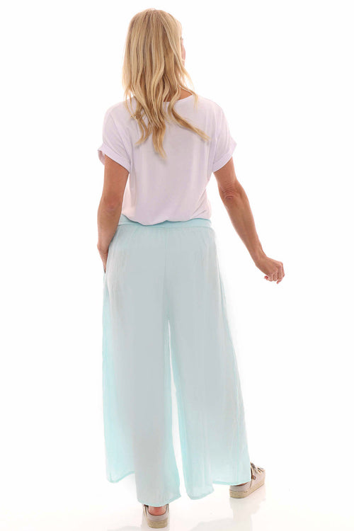 Brietta Linen Trousers Mint - Image 7