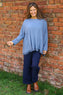 Sally Fringe Hem Jumper Blue