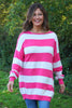 Brendalynn Stripe Knit Jumper Fuchsia