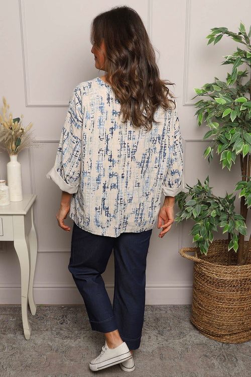 Danita Print Needlecord Top Stone - Image 4