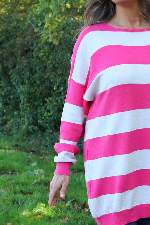 Brendalynn Stripe Knit Jumper Fuchsia - Image 3
