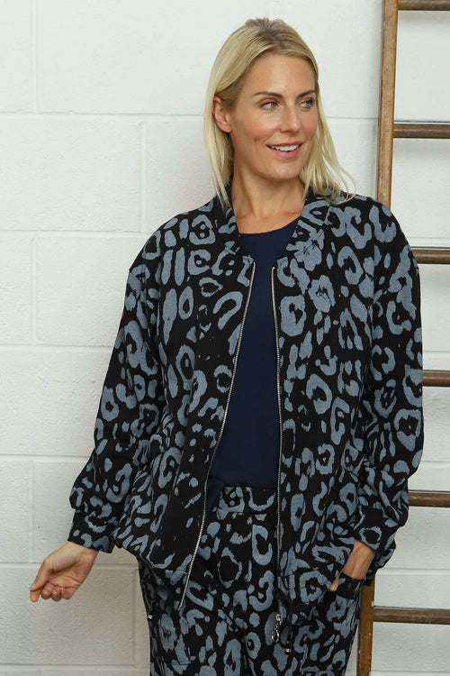 Katana Leopard Cotton Jacket Black