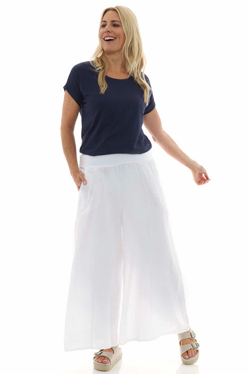Brietta Linen Trousers White - Image 1