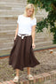 Sophia Belted Cotton Skirt Cocoa
