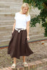 Sophia Belted Cotton Skirt Cocoa