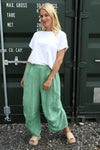 Nalini Linen Trousers Sage Green