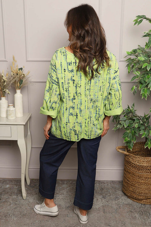 Danita Print Needlecord Top Green - Image 4