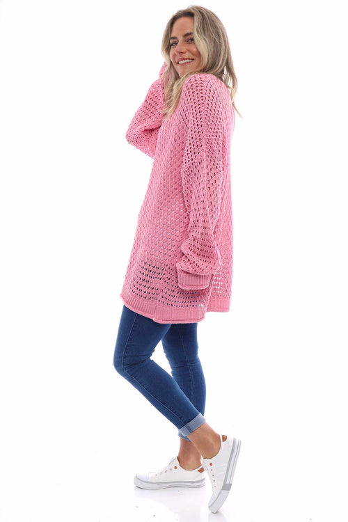 Isidora Crochet Cotton Top Bubblegum Pink - Image 5