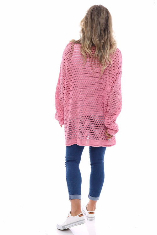 Isidora Crochet Cotton Top Bubblegum Pink - Image 6