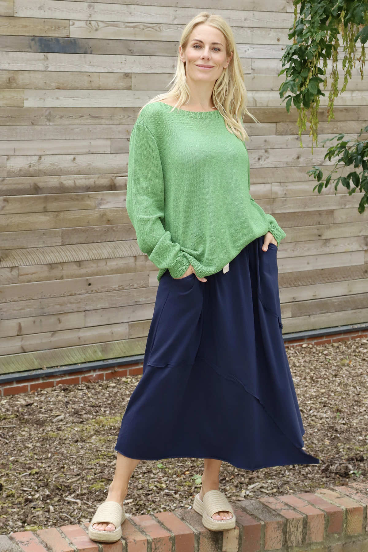 Eleanor Button Detail Knit Top Olive