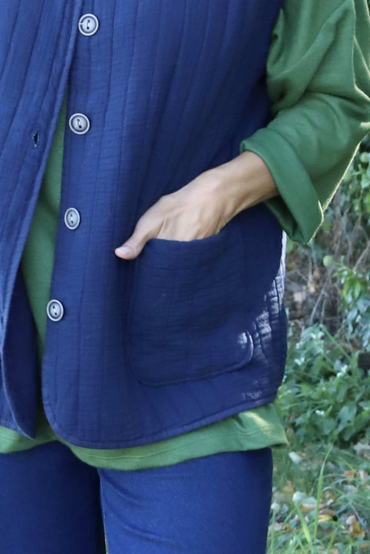 Agatha Cotton Padded Gilet Navy