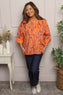 Danita Print Needlecord Top Orange