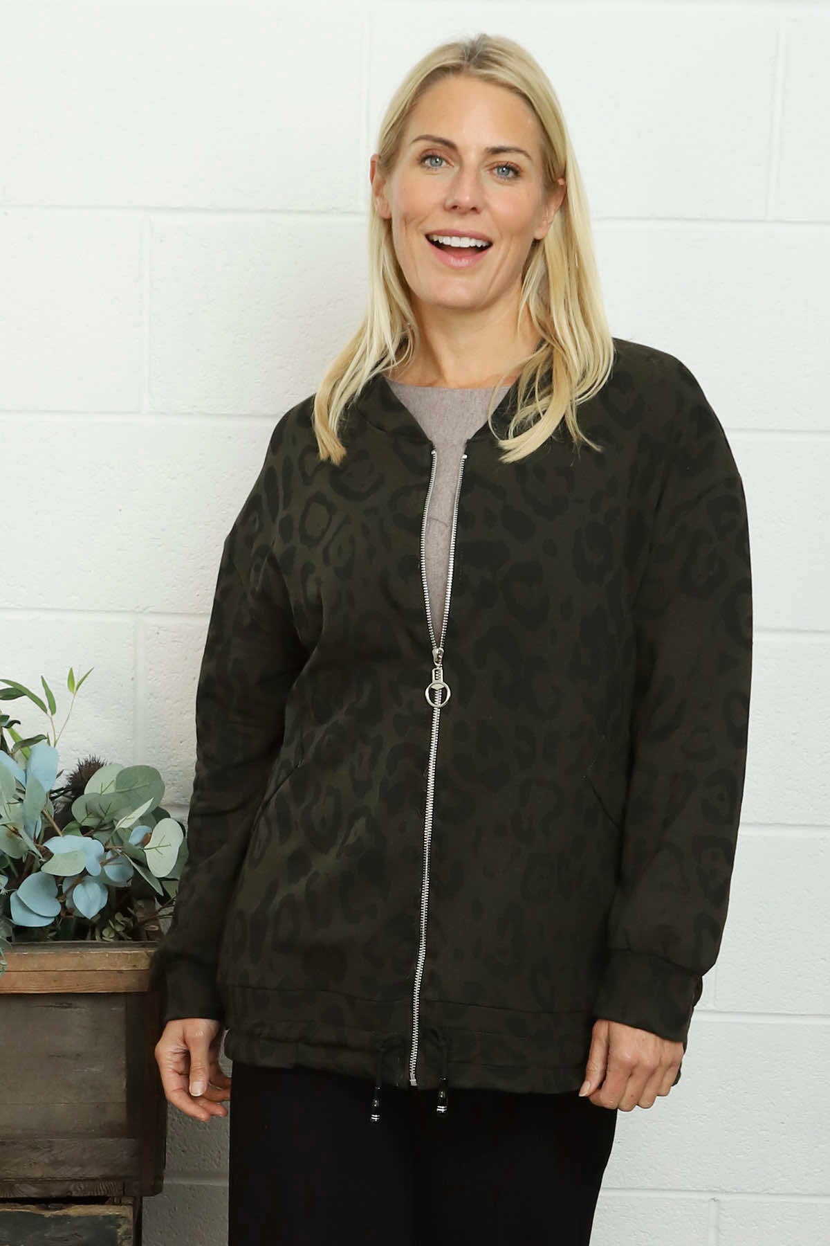 Katana Leopard Cotton Jacket Khaki