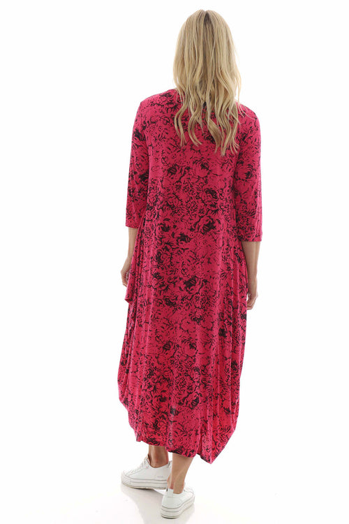 Etienne Print Dress Hot Pink - Image 4