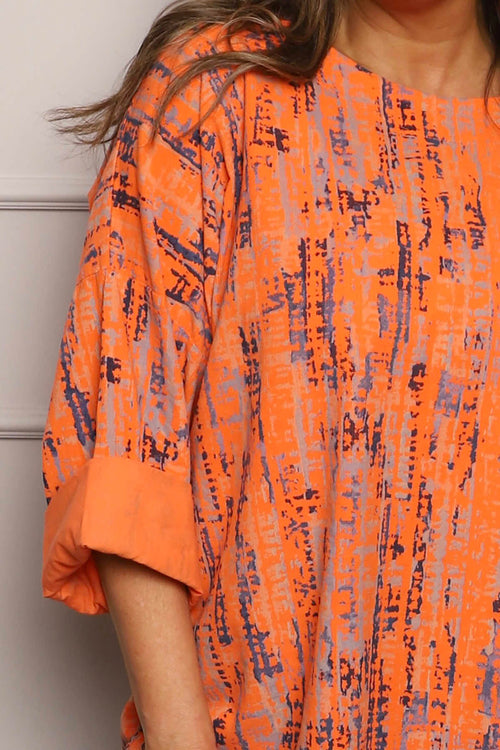 Danita Print Needlecord Top Orange - Image 3