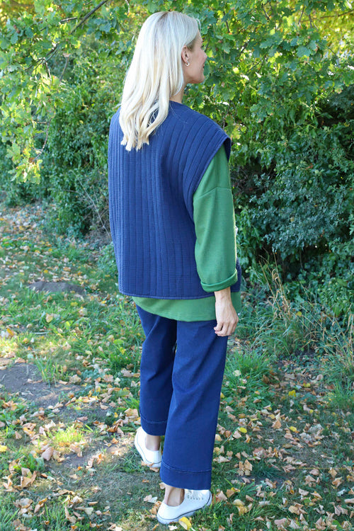 Agatha Cotton Padded Gilet Navy - Image 4