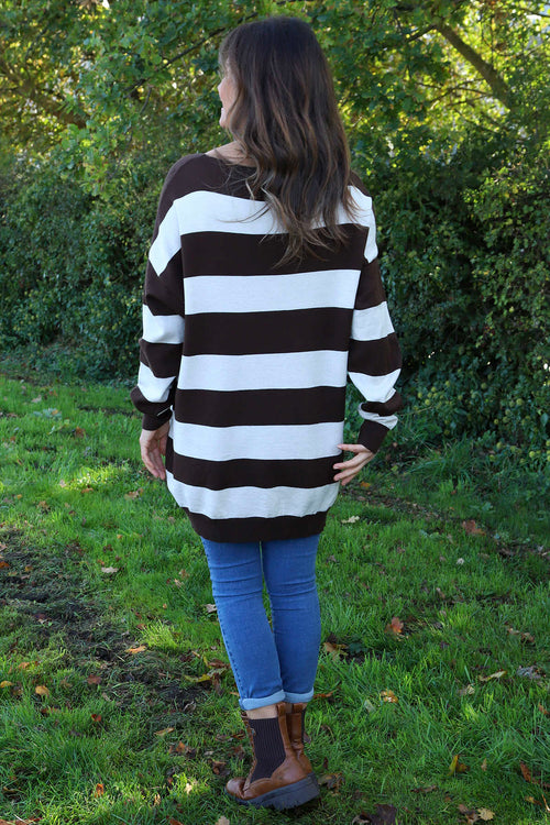 Brendalynn Stripe Knit Jumper Cocoa - Image 4