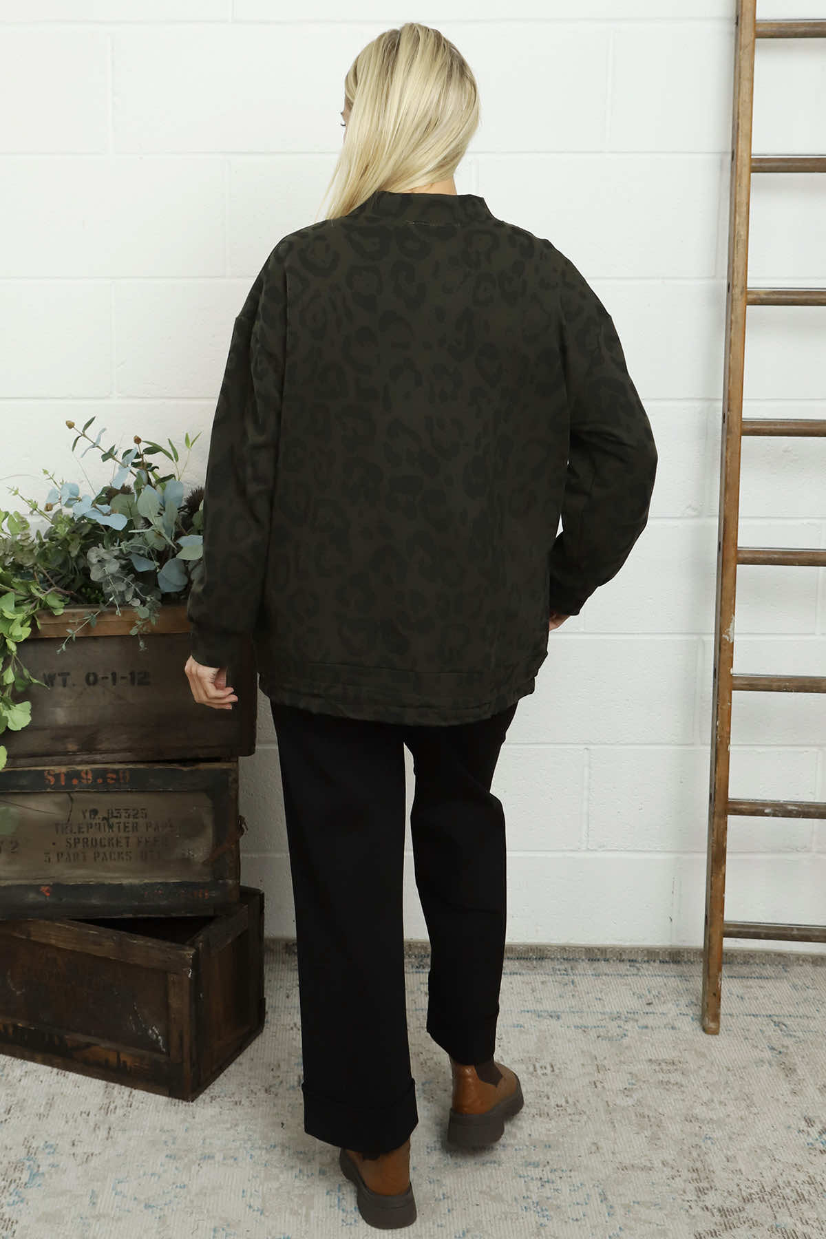 Katana Leopard Cotton Jacket Khaki