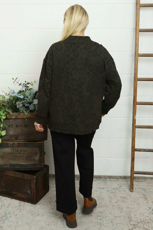 Katana Leopard Cotton Jacket Khaki - Image 6