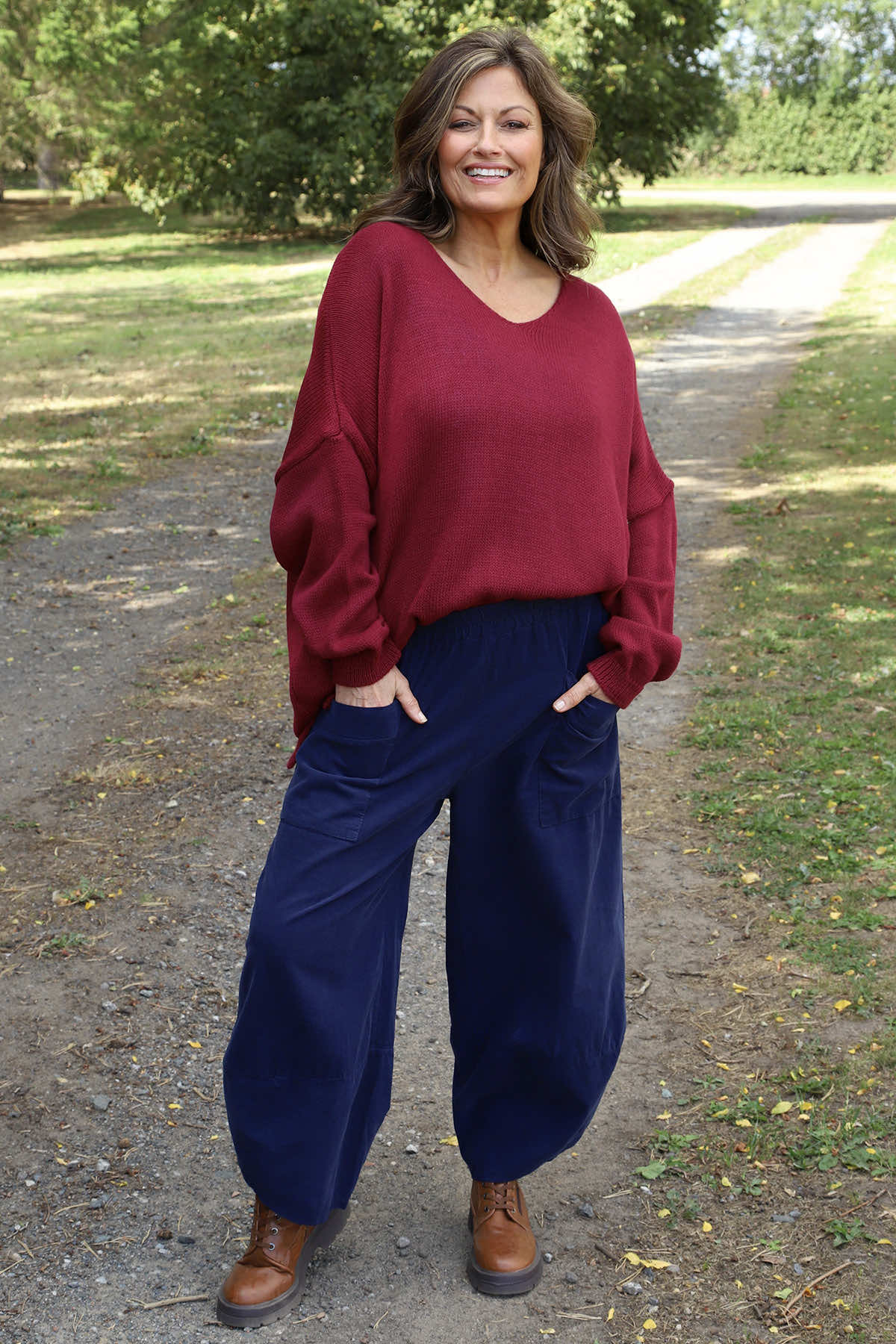Primrose Needlecord Trousers Navy